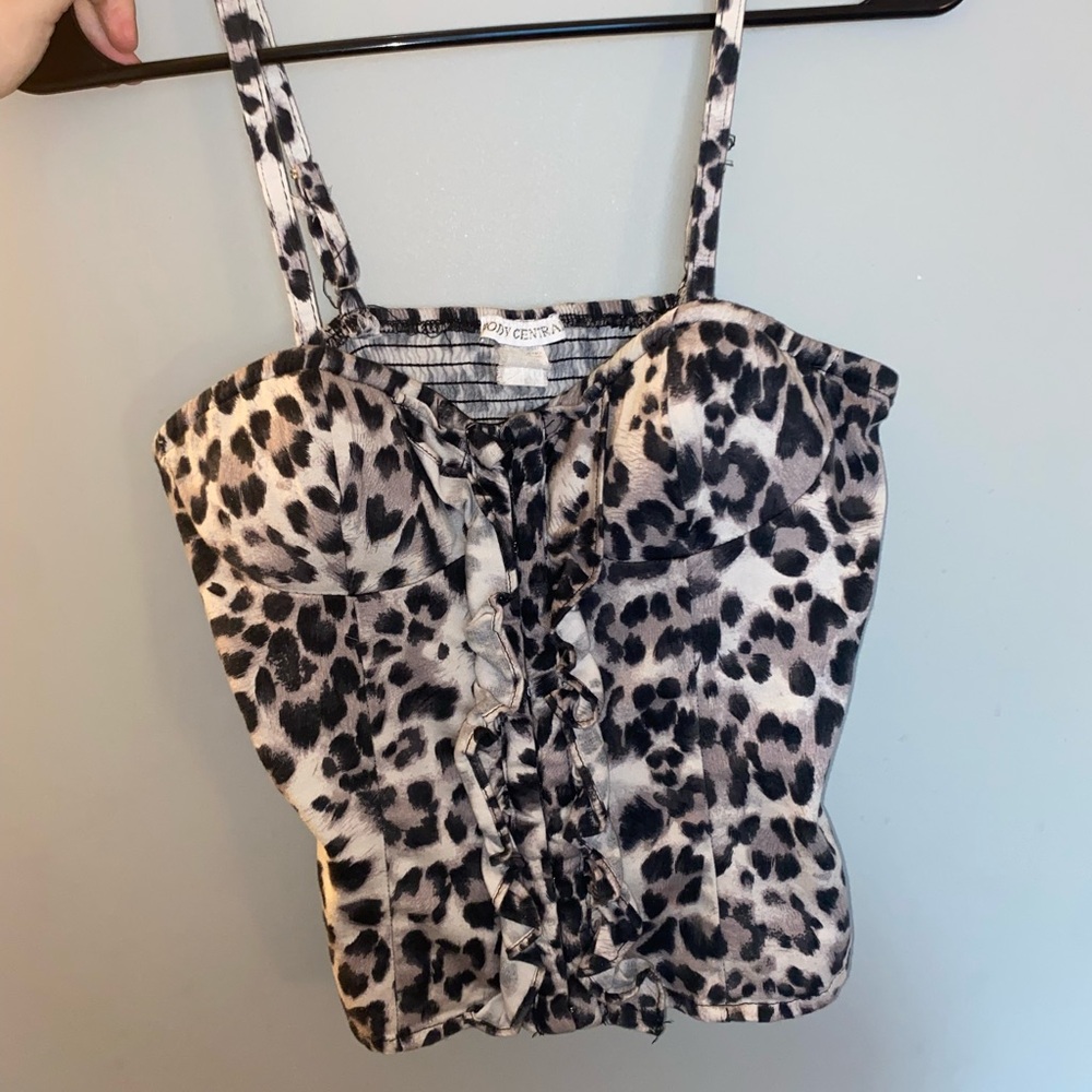 Black leopard y2k top